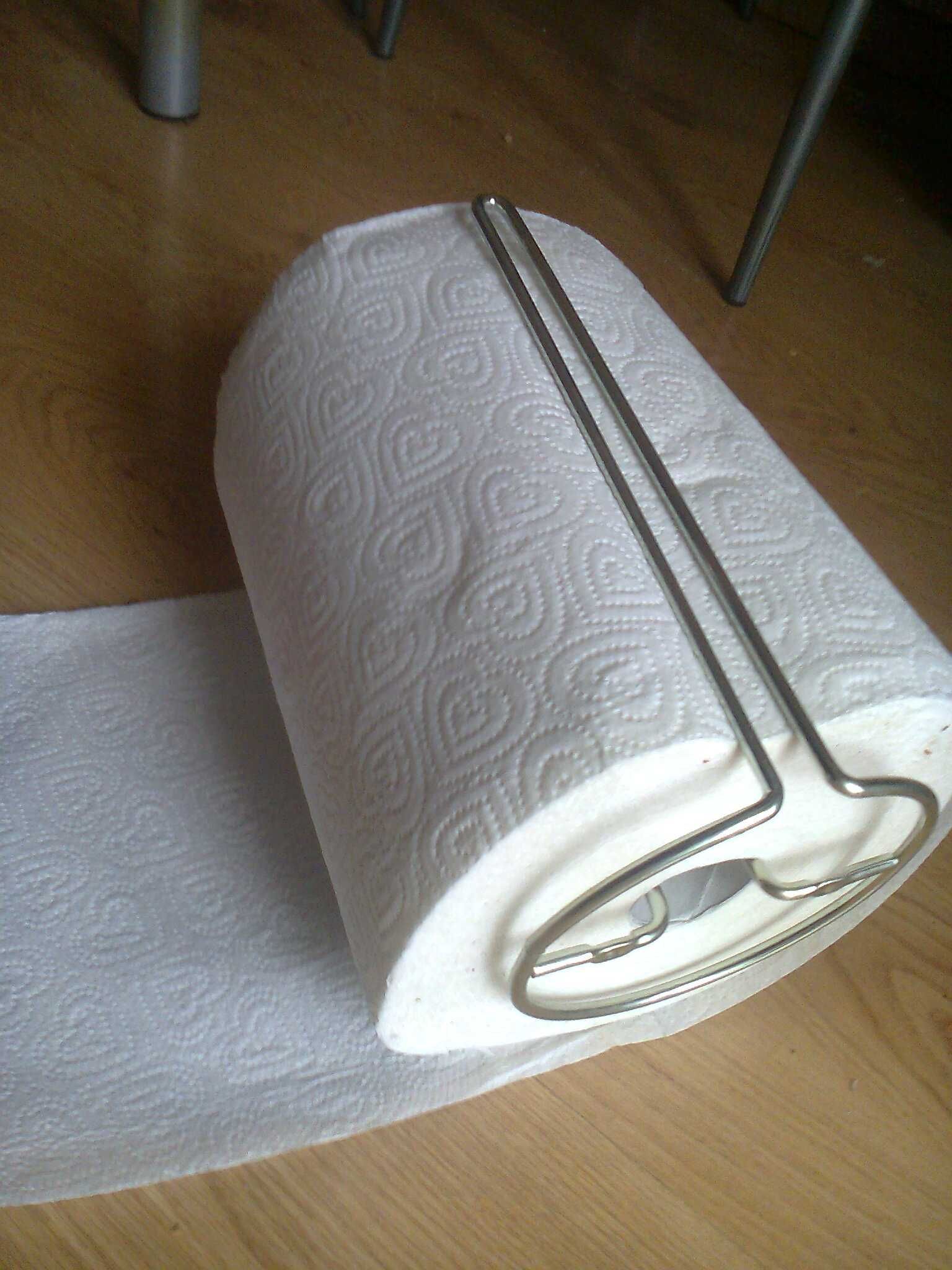 uchwyt na ręczniki papierowe - kuchnia; łazienka - drut nierdzewka
