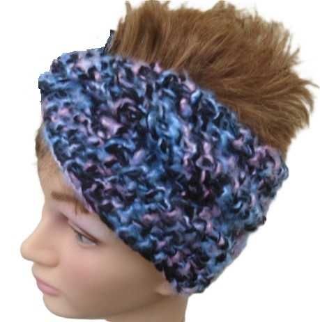cieplutka szeroka opaska na głowę wielokolorowa