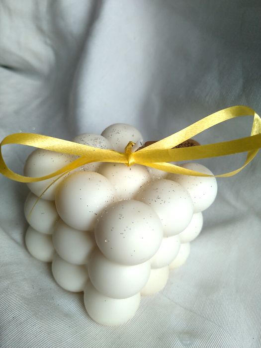 Świeca sojowa ozdobna kostka bąbelkowa zapach Pomarańczy