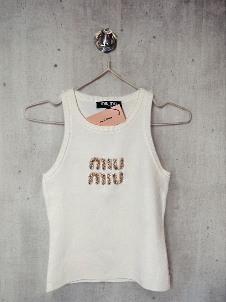 Top bluzka miu miu cyrkoniowa