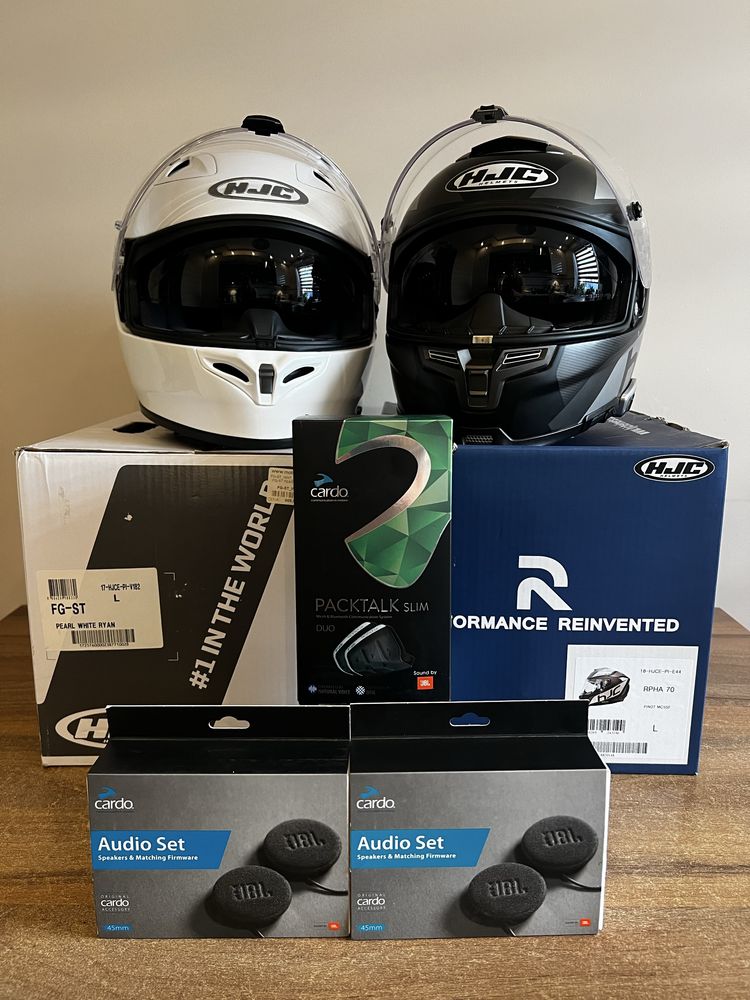 Kask HJC RPHA 70, HJC FG-ST, Interkom Cardo Packtalk Slim Duo