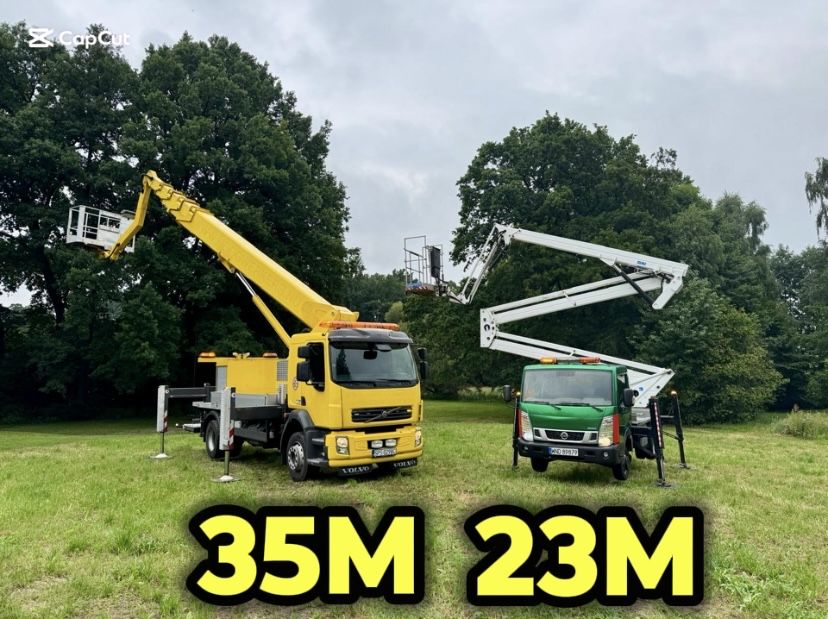 PODNOŚNIKI KOSZOWE Wynajem 23M 35M Zwyżki Wycinka Drzew