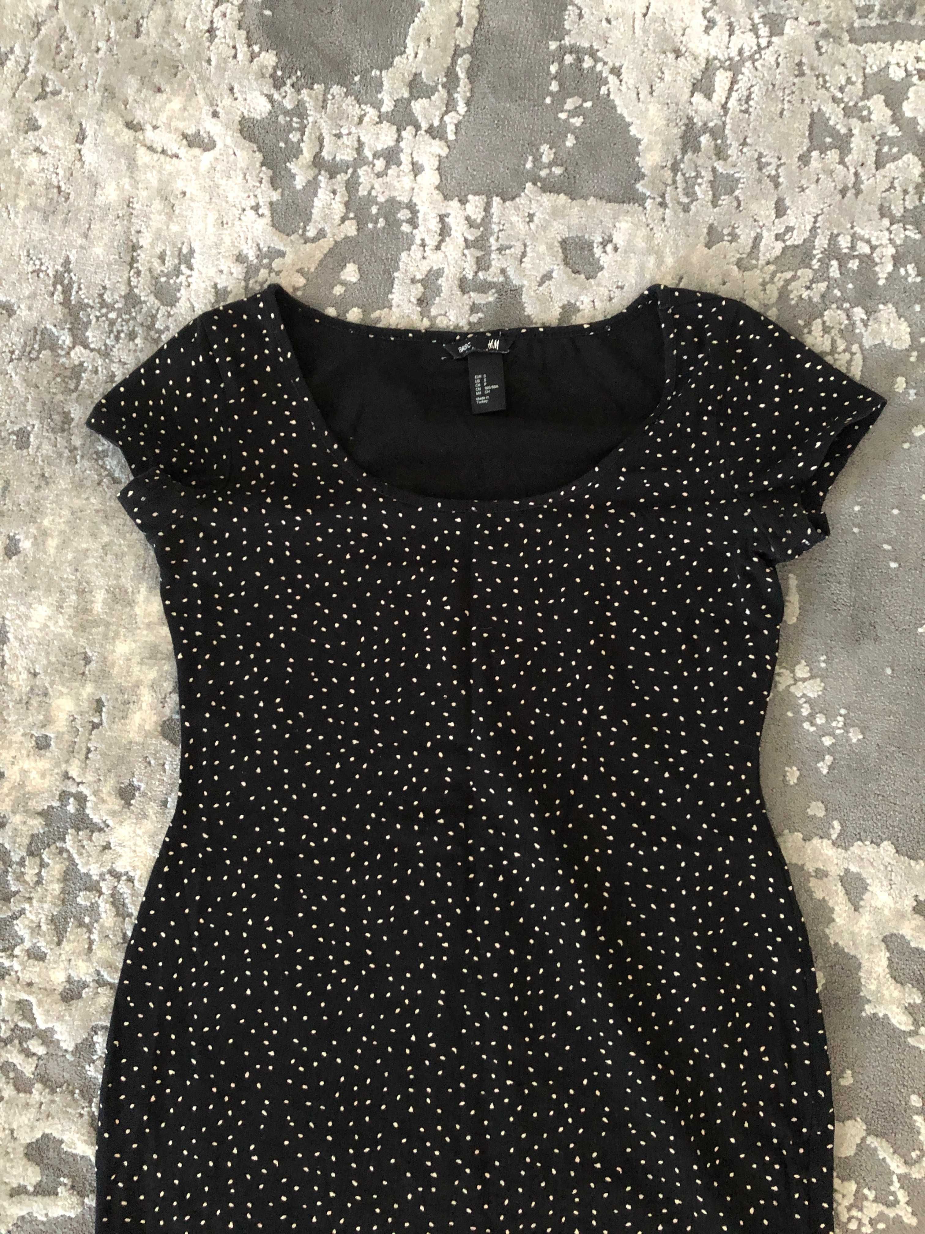 tunika bawełniana H&M czarna r s