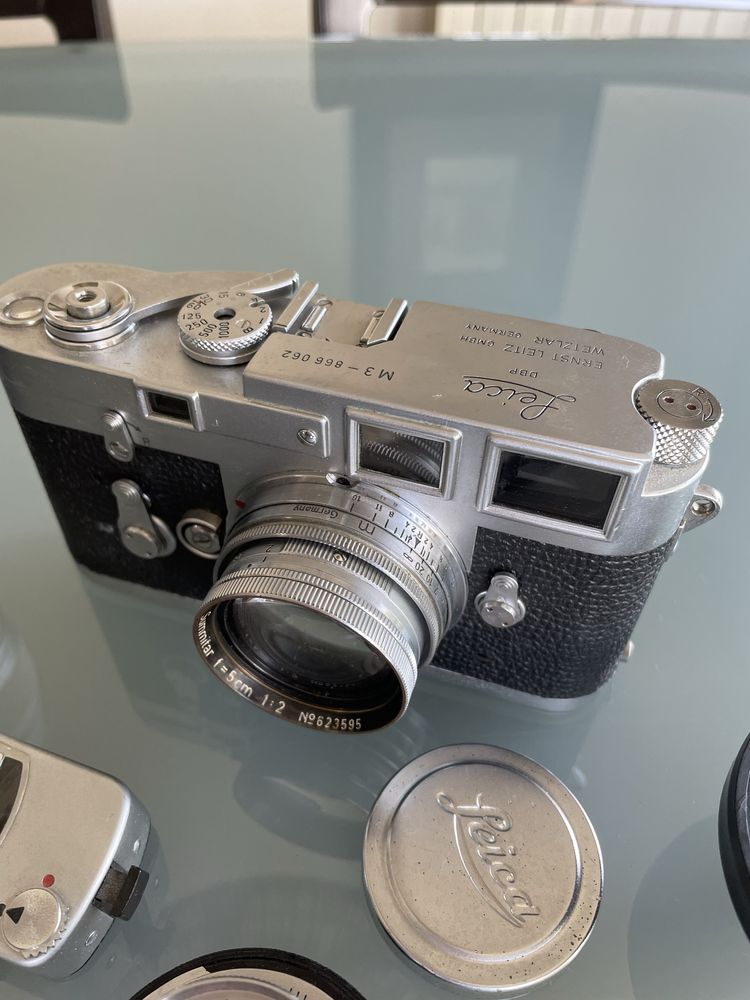Leica M3 Double Stroke com 3 lentes