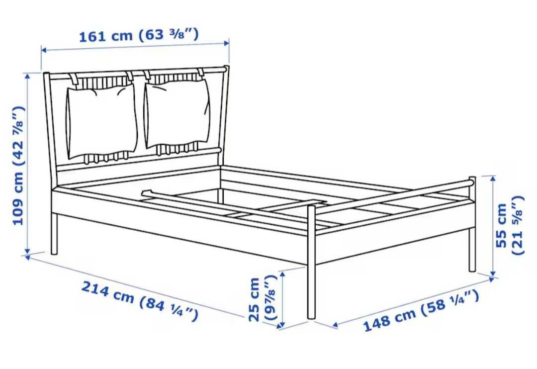 Ikea łóżko sosnowe 140 cm seria Bjorksnas