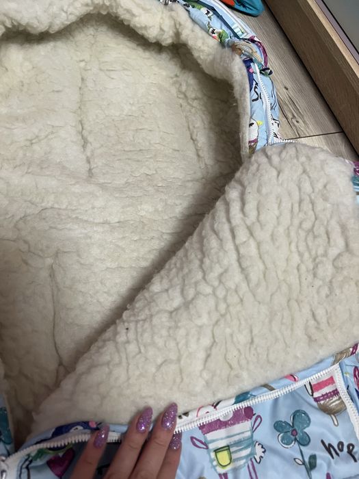 Теплий зимовий конверт на овчині