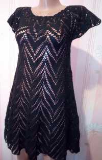 Платье вязаное ажурное