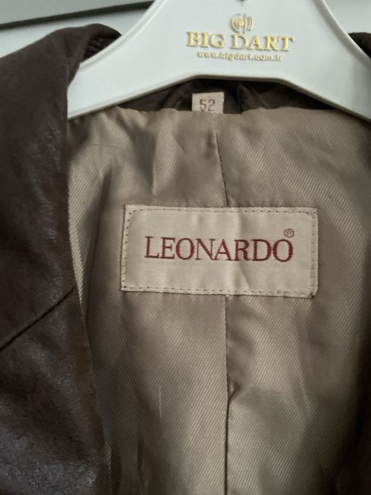 Шкіряна італійська чоловіча куртка піджак хл leonardo