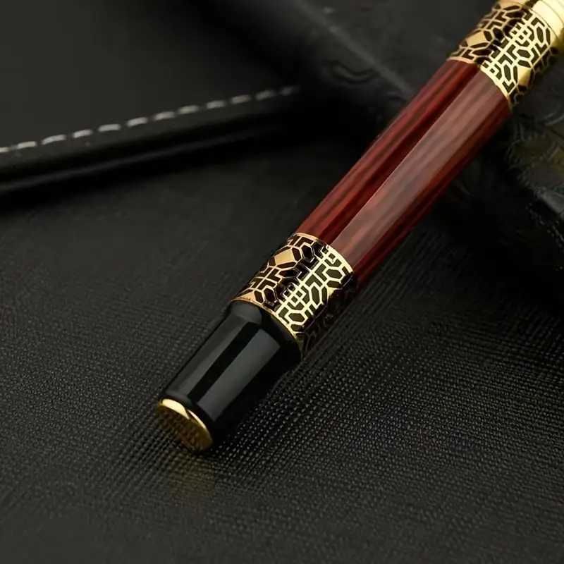eleganckie pióro wieczne z konwerterem w zestawie 10 nabojów mohoniowe