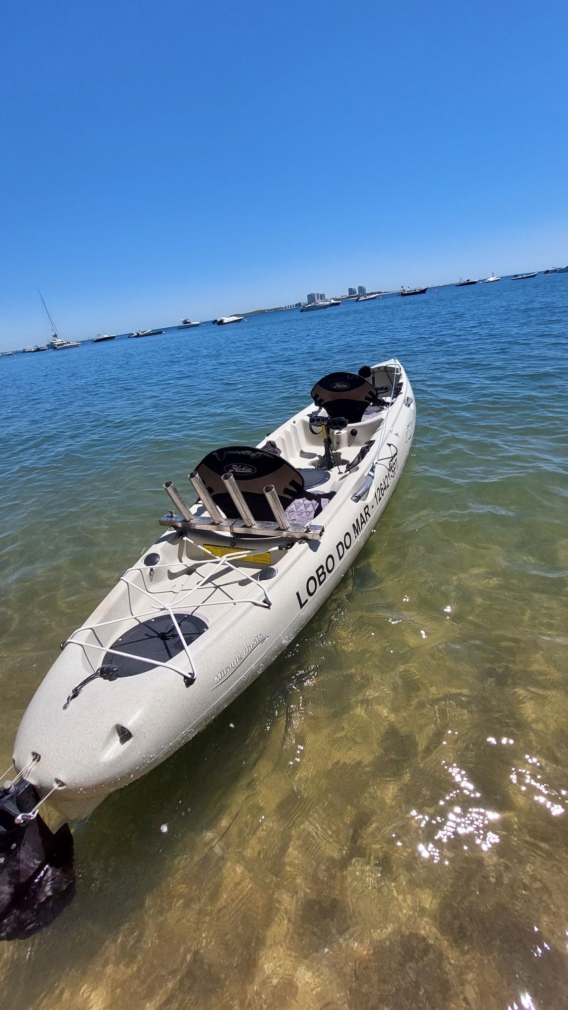 Kayak pesca/passeio Hobbie Oasis Mirage 2 lugares