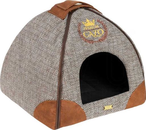 Domek, legowisko dla psa, kota CAZO Premium 47x46x40cm, brązowy