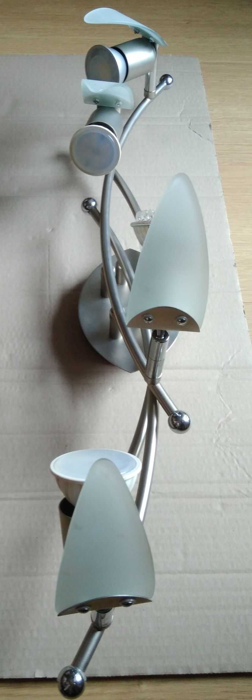 Lampa spot 4-punktowa chrom + 4 żarówki LED