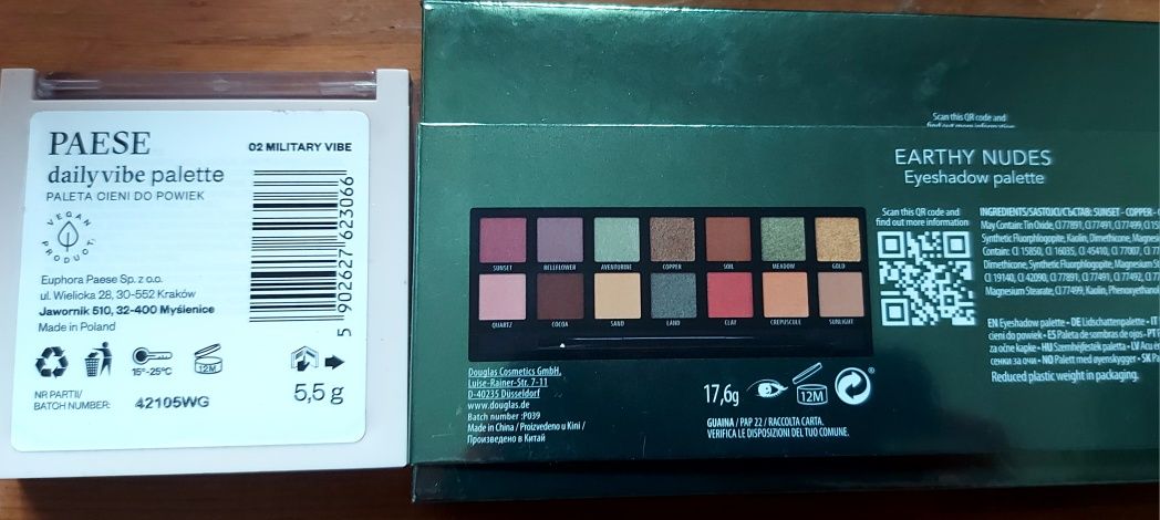 Cienie Douglas Earthy Nudes + Paese Military Vibes - jesienne kolory
