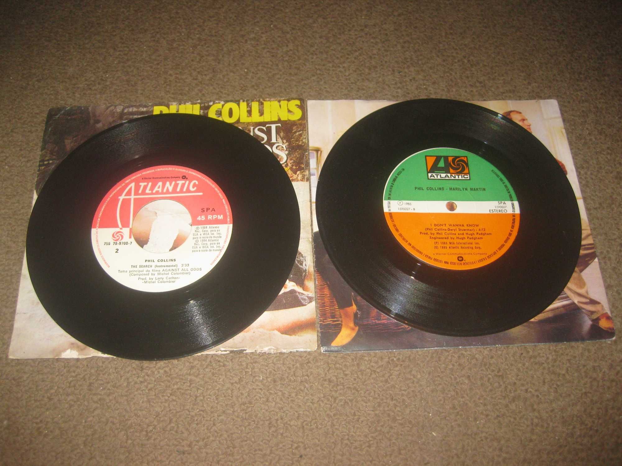 2 Discos em Vinil Single 45 rpm do Phil Collins