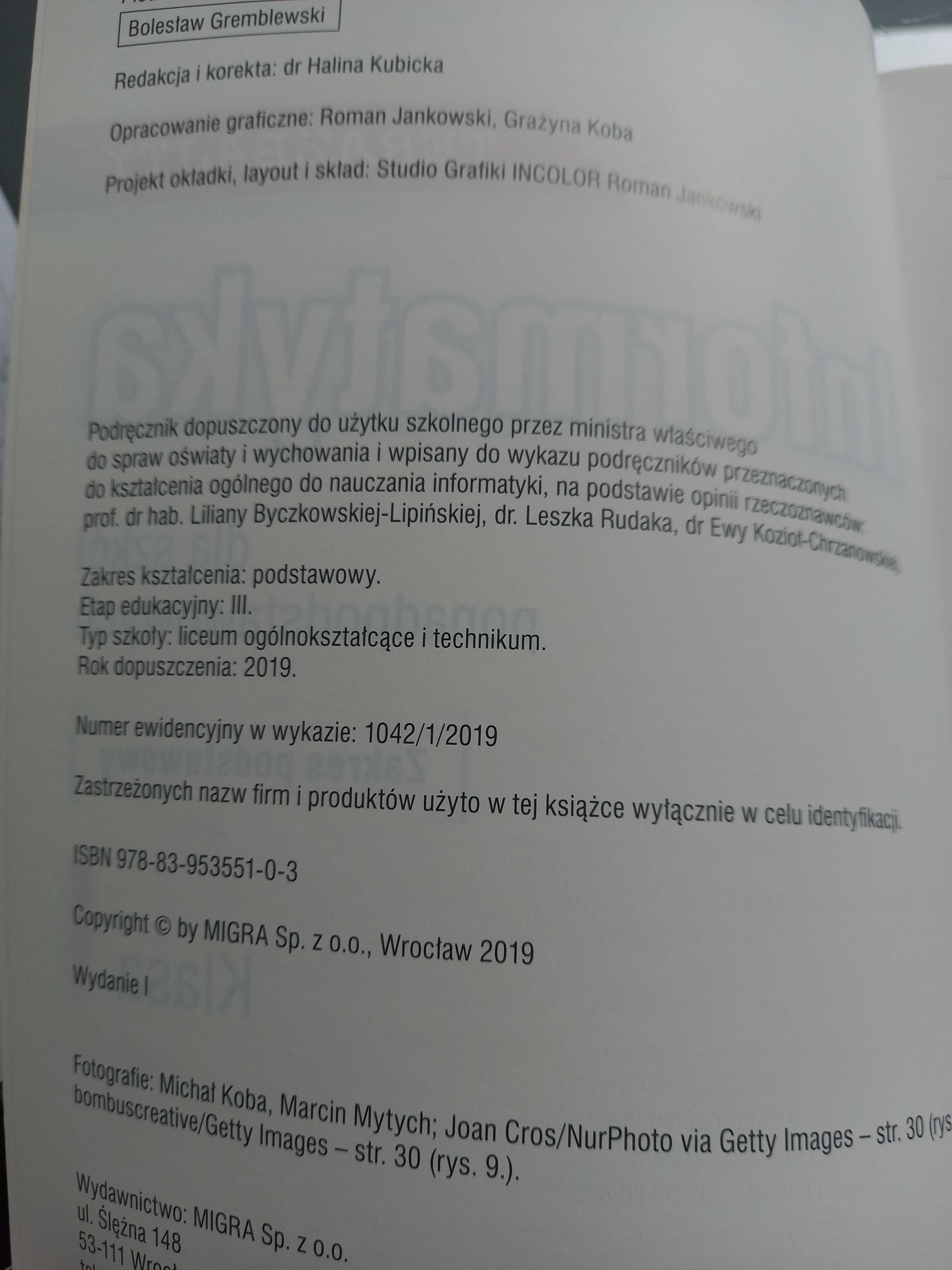 Podręcznik Informatyka Teraz Bajty klasa 1. Stan idealny