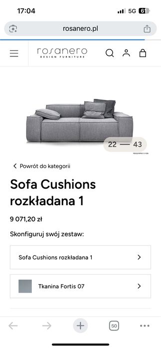 Sprzedam sofę cushion rozkładaną