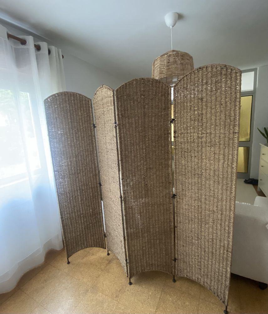 Biombo Palhinha Verga Rattan
