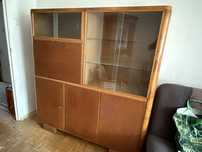 Witryna PRL / vintage / z szafkami, barkiem,  lakierowana,