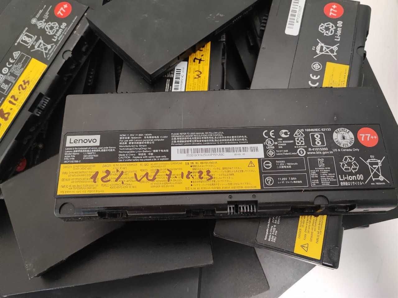 Батарея АКБ Lenovo ThinkPad P50 P51 P52 77+ 01AV496 11.4V 90Wh