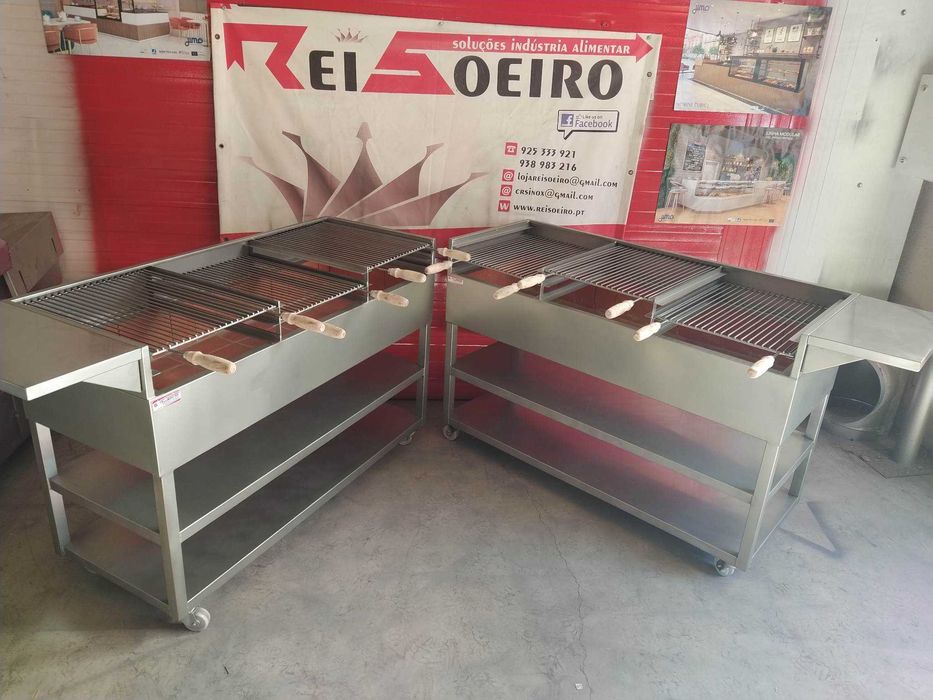 CHURRASQUEIRA INOX A CARVÃO (1500X600X1100MM) - Valor c/ IVA