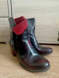 Czarno-czerwone buty Zapato skórzane r.39