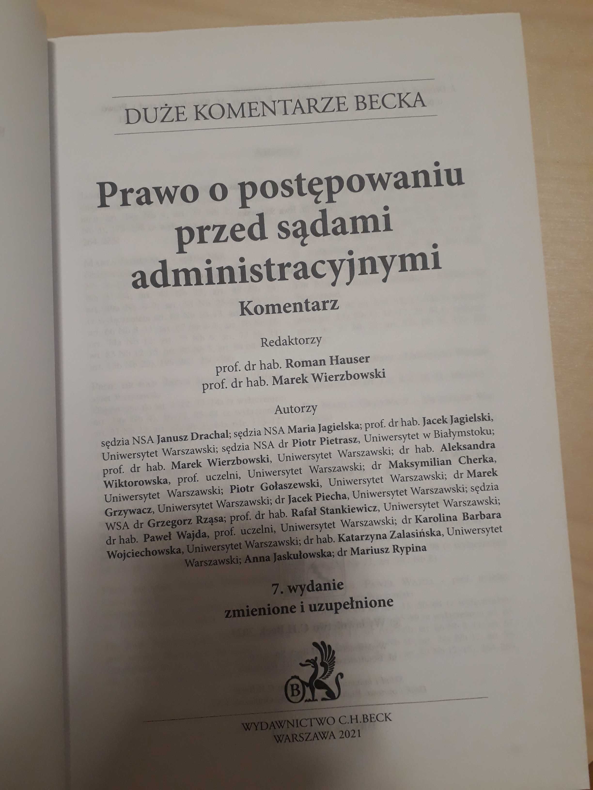 Prawo o postępowaniu przed sądami administracyjnymi 2021 Hauser