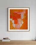 Абстрактна картина «Orange love» | акрил, 90×80 см, 2021 | РОЗПРОДАЖ