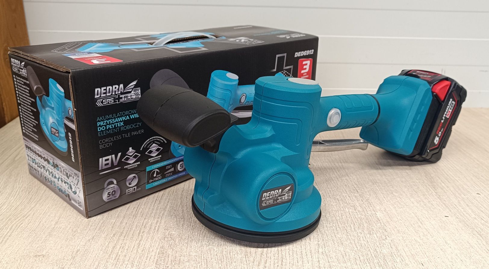 Przyssawka wibrator do płytek Dedra adapter DeWalt Makita Milwaukee