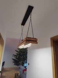 Lampa z drewna loft