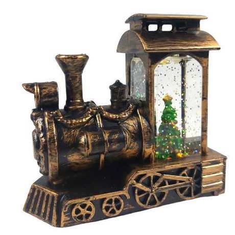 Świąteczny lampion LED pociąg Choinka figurka