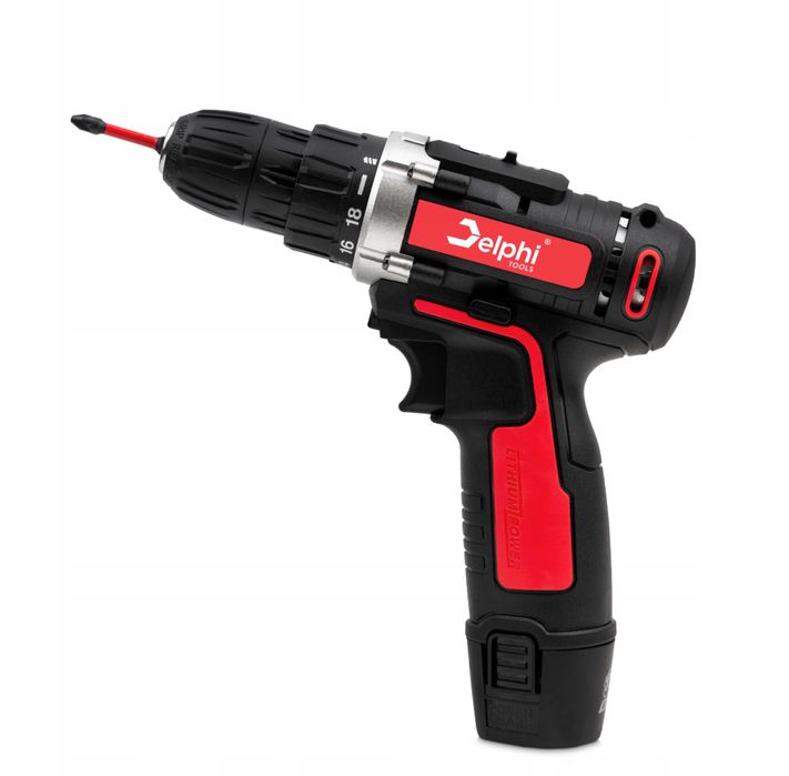 Wiertarko Wkrętarka Akumulatorowa 12V 2xAku Walizka Bity Delphi