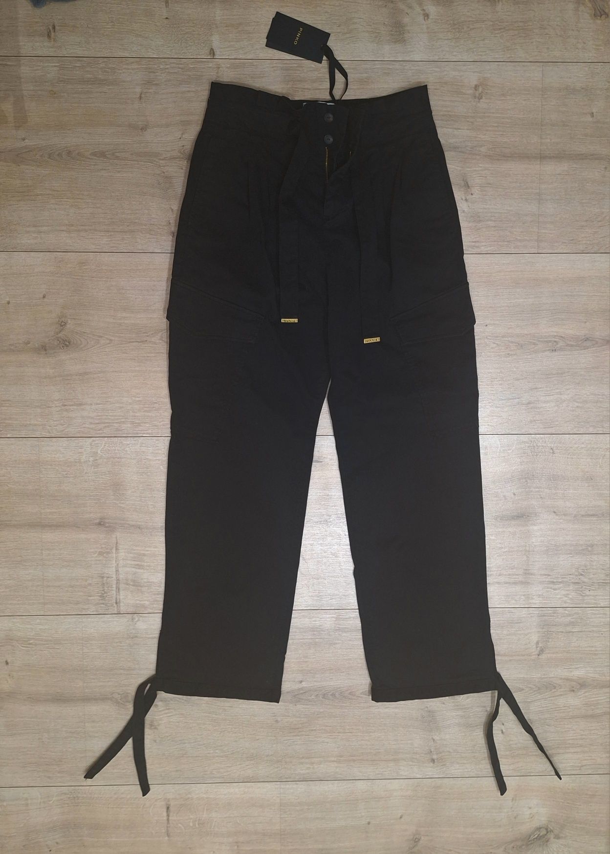 Pinko denim spodnie bojówki czarne IT42  S M