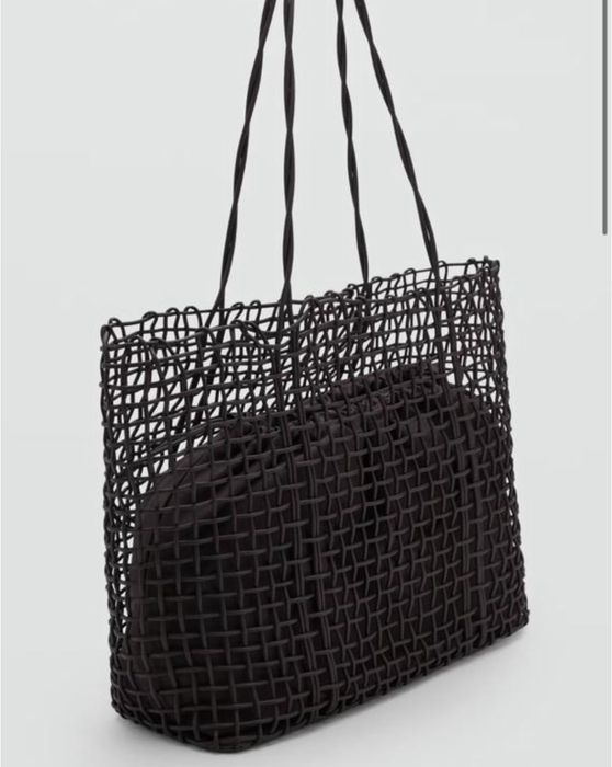 Сумка тоут Mango плетена