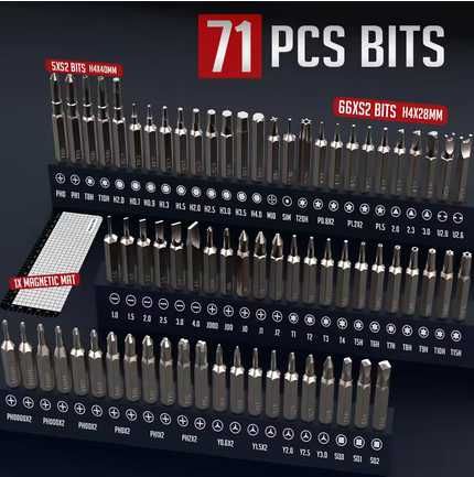Kit Chave de Fenda Elétrica de Precisão com Led S2 75