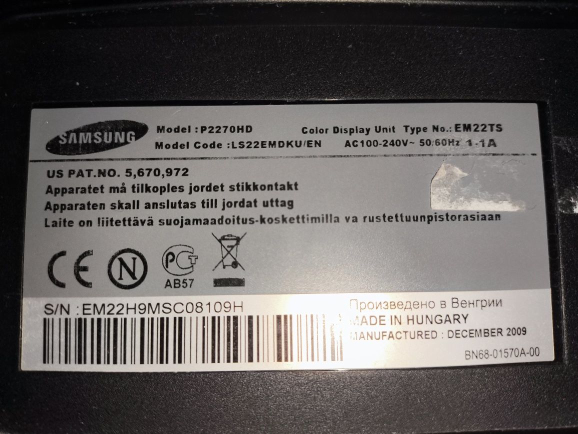 Samsung P2270HD TV