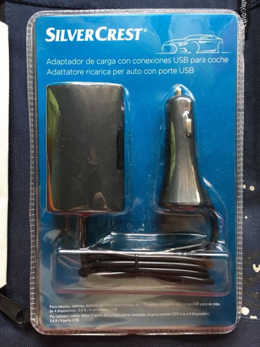 Adaptador de carga para veículo com entradas USB