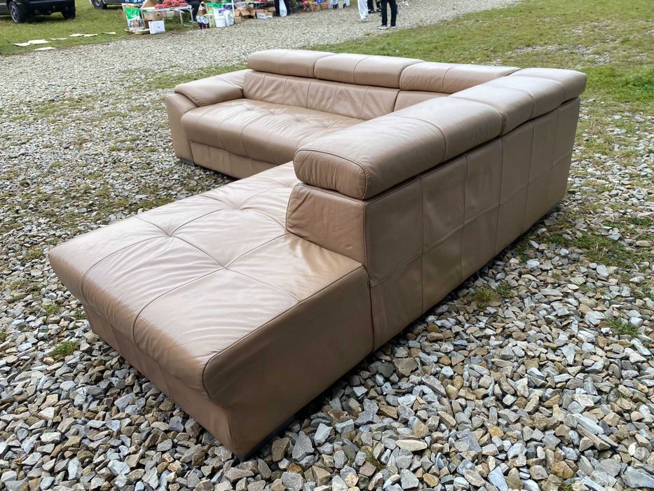 Шкіряний кутовий диван з натуральноі шкіри