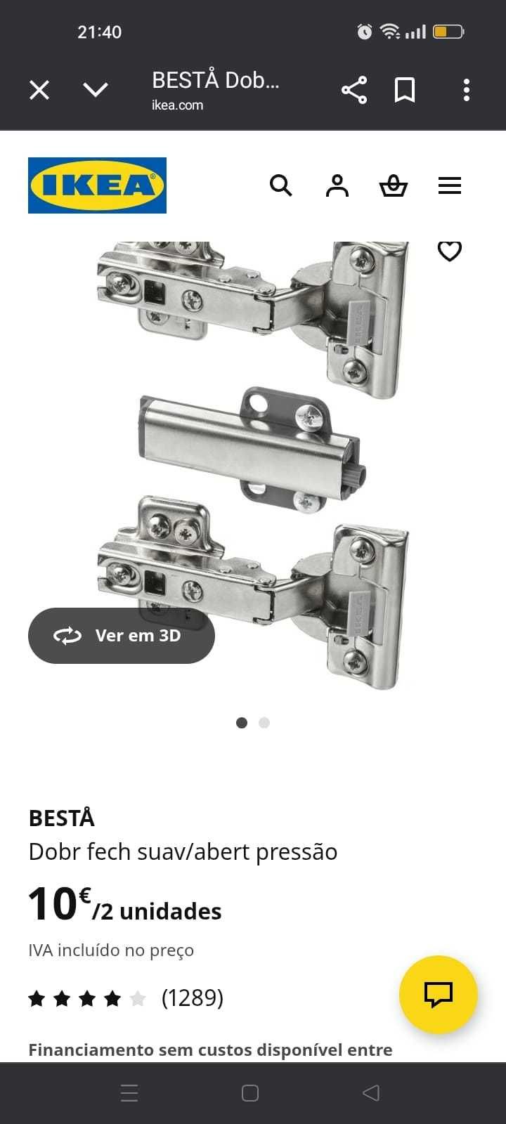 Portas IKEA, SINDIK, branco, para móvel BESTA - 4 unid