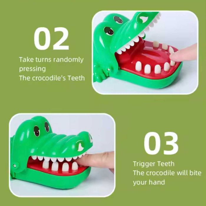 НОВАЯ Детская игра Зубы крокодила кусания пальцев для проверки реакции