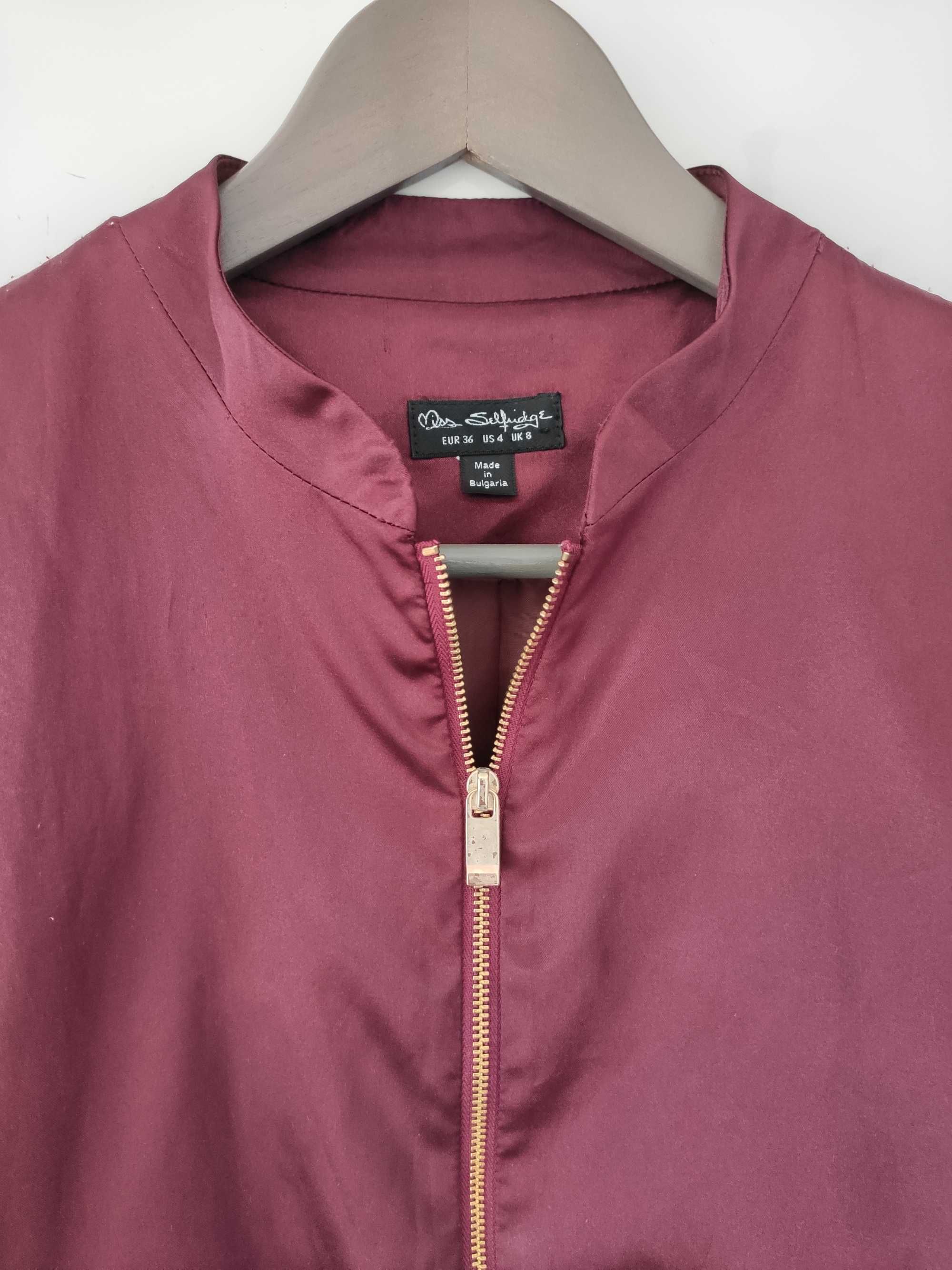 Burgundowy bluza kurtka bomberka Miss Selfridge rozmiar 36