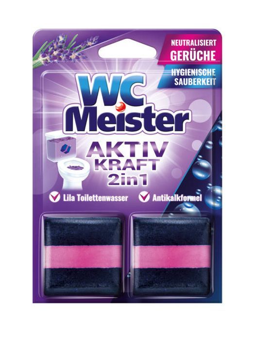 WC Meister Aktiv Kraft 2 in 1 Lila 2x 50 g. Clovin Germany GmbH