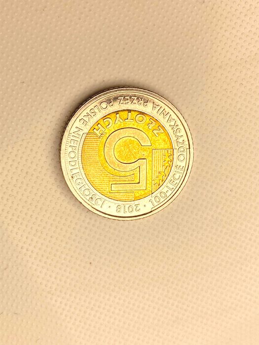 5 zł moneta 2018 destrukt menniczy przesunięty rdzeń krzywa pieczęć