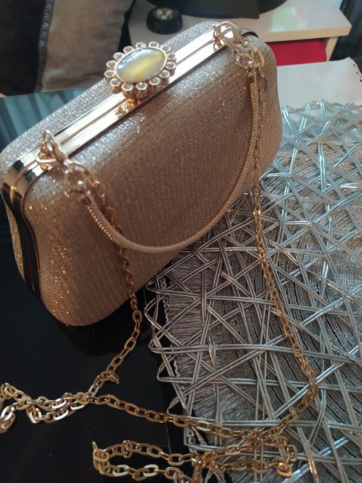 Torebka złota wizytowa