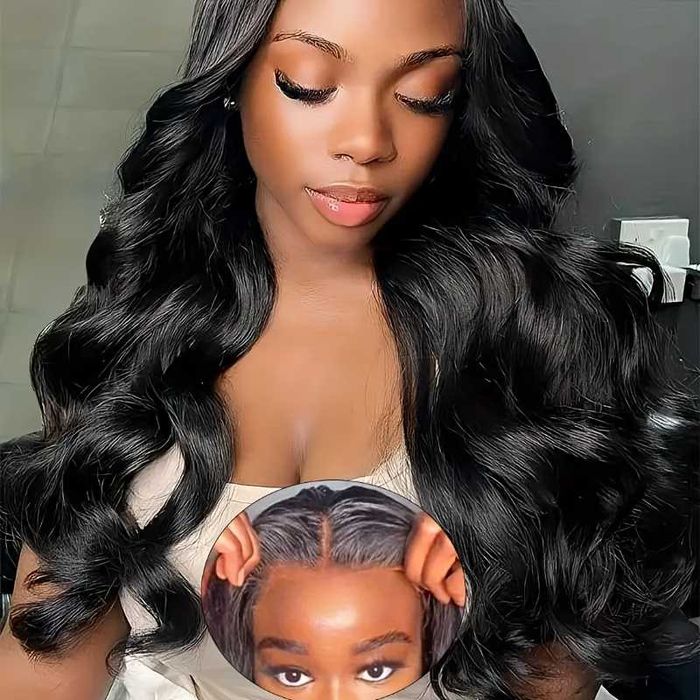 Perucas de cabelo humano sem cola com densidade de 250%, fechamento de