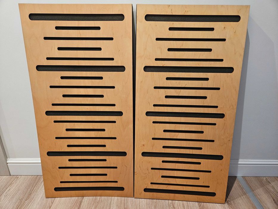 panele akustyczne audio z drewnianym frontem