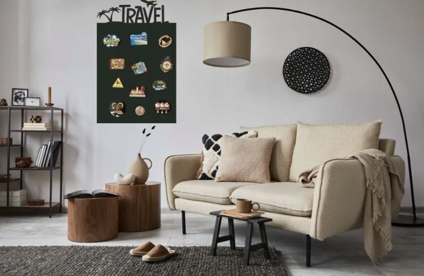 Samoprzylepna czarna tablica magnetyczna na magnesy z podróży 58 x 90