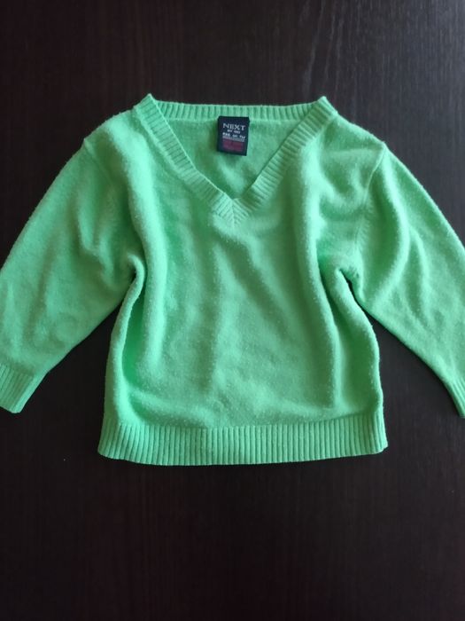 Lekki limonkowy sweterek firmy NEXT 3-6 miesięcy