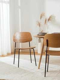 Komplet 2 krzeseł Nadja w kolorze jasnego naturalnego drewna