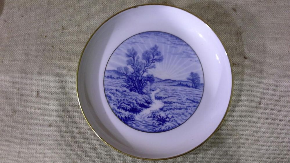 Porcelana MEISSEN, Kobaltowy Talerz Wiszący Miśnia, Saksonia Śliczny