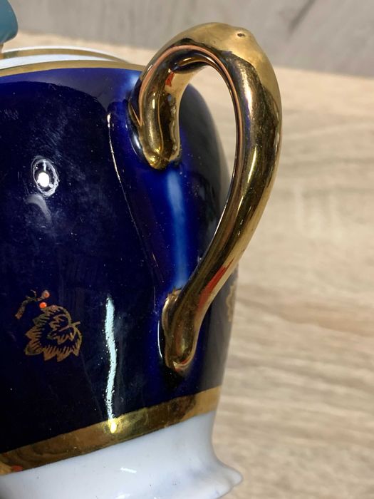 Кобальт чашка блюдце сервиз заварник сахарница посуда Довбышский завод